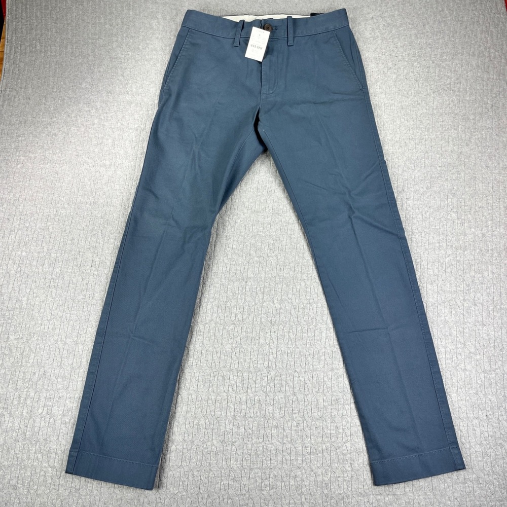New J.CREW Chino Pants Mens 28x30 Blue Slim Fit H3167 New With Tags